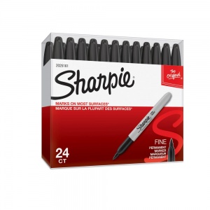 Sharpie Fine Black Permanent Pens Box of 24